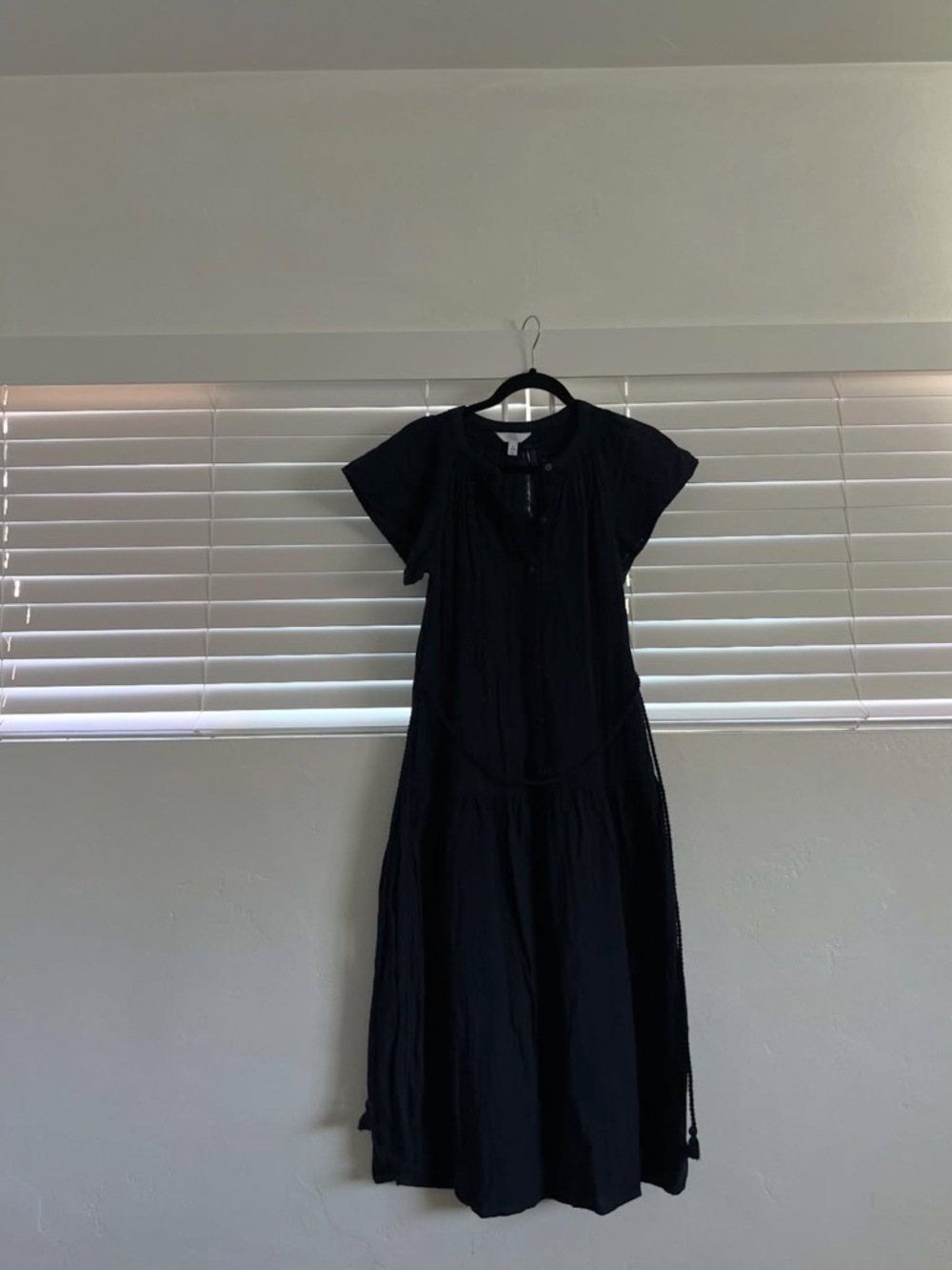 Time and Tru Navy Blue Short-Sleeve Midi Dress